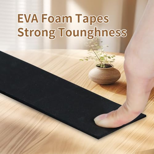 Image of ZOMPAGO Foam Tape Weather Stripping, 3.2in X16.4FT Black Single Sided Adhesive Rubber Seal Strip, Window Gap Filler & Door Seal Weatherstripping for Doors, Exterior Window Gasket Door Insulation