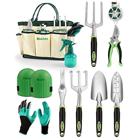 Bokhot Garden Tools Set with Heavy Duty Bag Cover