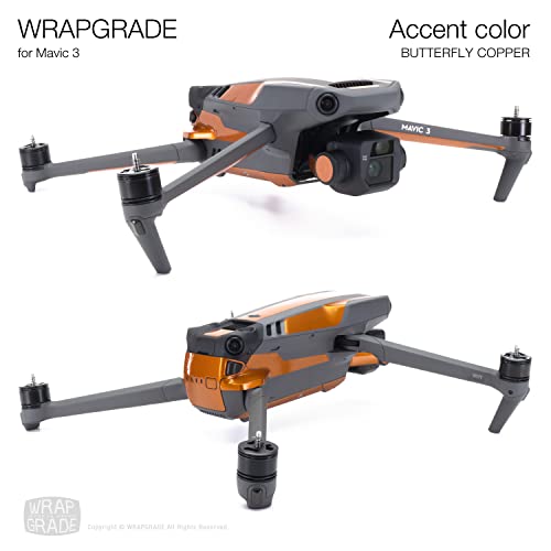 Image of WRAPGRADE Partial Skin Stickers for DJI Mavic 3 / Mavic 3 Classic Accent Color (BUTTERFLY COPPER)