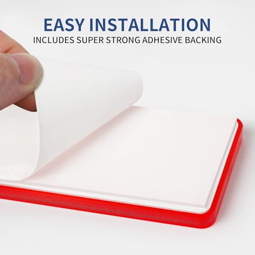 Image of 10 Pack Red Self Adhesive All Plastic 3.7'' Rectangle Reflectors for Mailbox, Motobikes, Trailers, Trucks, Boats, Suv's, RV's