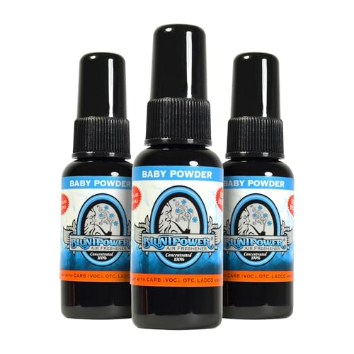 BluntPower 1 Ounce Oil Based Concentrated Air Freshener and Oil for Burner, Baby Powder (Pack of 3)