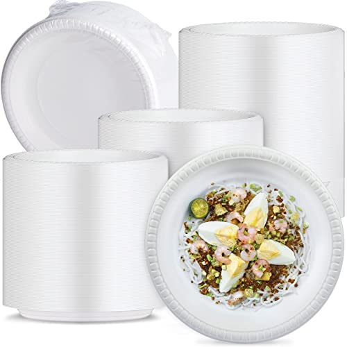Yangrui Reusable Plastic Plates, 9 Inch 150 Pack Food Grade Material Bpa Free Biodegradable White Dinner Plates #TOP24