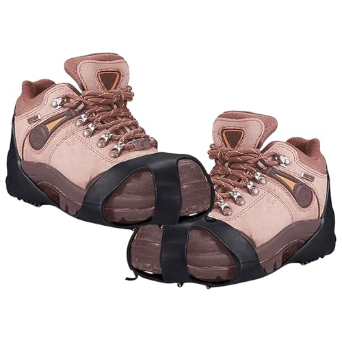 Tacos de hielo para zapatos, zapatos de nieve y hielo, tacos de tracción antideslizantes, agarres de tracción de acero inoxidable para mujeres y hombres, montañismo, escalada, senderismo, escalada en