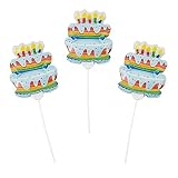 Birthday Cake Self-Inflating 4 3/4' Mylar Balloons – 6 Pieces