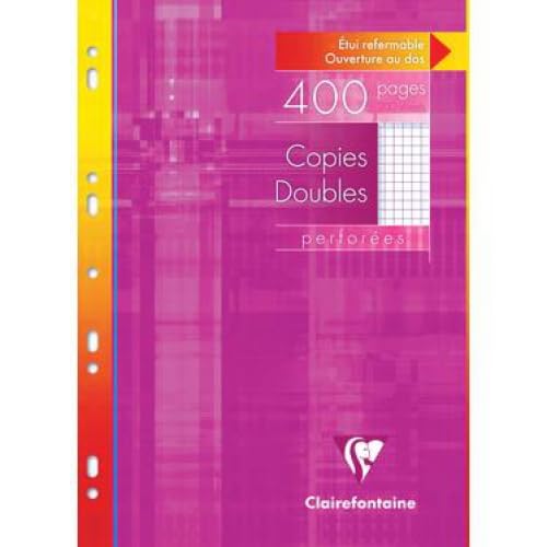 Lot de 10 Copies doubles Metric A4, étui de 400p./200 feuilles perforées 90 g/m², coloris blanc, quadrillé 5x5