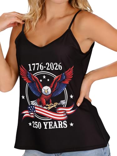 Image of Ibeauti American Flag Tank Tops for Women 4th of July Outfits Camisoles Patriotic 250th Anniversary USA Shirts