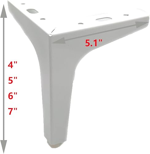 Miniatura 10 de Autuwintor Patas modernas de metal negro para muebles, patas de mesa de 7 pulgadas para sofá, cama, armario, patas de muebles modernos, juego de 4