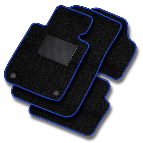 MOTOS Basic Alfombrillas coche de velours adecuado para Fiat Stilo 2002-2008 - Basic, Material, Azul - Experimenta un nuevo confort de conducción con un juego de alfombra de coche de terciopelo para t