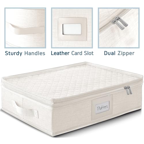 Image of Hearth & Harbor Platter Storage Cases, China Storage Containers, Cream