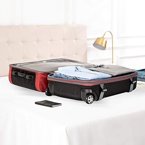 Amazon Basics Rolling Travel Duffel Bag Luggage with Wheels, Medium, Red