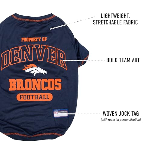 Image of Pets First Denver Broncos T-Shirt, Large