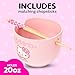 Silver Buffalo Sanrio Hello Kitty Strawberry Milk Japanese Character Ceramic Ramen Noodle Rice Bowl with Chopsticks, Microwave Safe, Pink, 20 Ounces