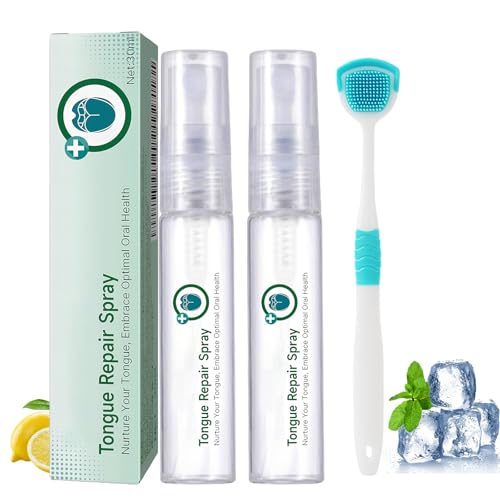 2 Piezas Tratamiento Para Aliviar La Lengua Spray Con Cepillo, Para La Salud Bucal, Aliento Fresco, Spray Para El Cuidado Bucal Para Lengua Blanca, Boca Seca (30 Ml)