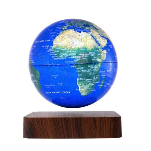 Globe Terre Lumineux en lévitation GM sur Base Bois GEOLITE