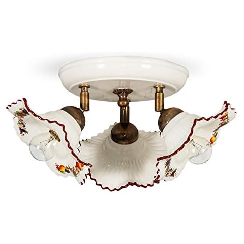 Helios Leuchten 107152 wertvolle Keramiklampe weiß - bunt | Deckenlampe Deckenleuchte Deckenstrahler aus Keramik Cover