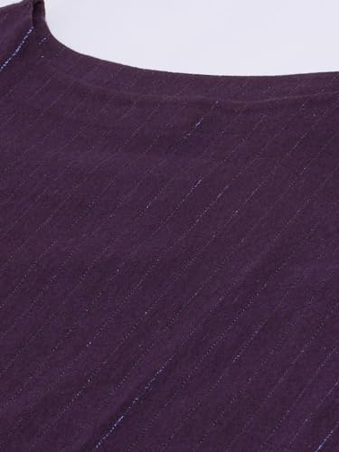 Image of Saanjh Women's Fit Straight Cotton Blend Long Kurta, 3 /4 Sleeve, Knee Length Kurtis, Casual and Office Wear