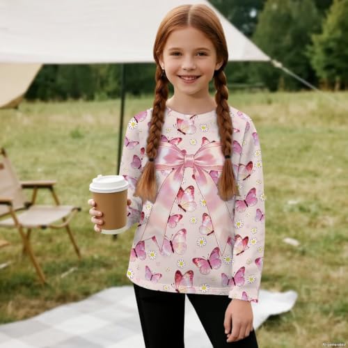 Image of WELLFLYHOM Long Sleeve T-Shirt for Boys Girls 3-16 Years Old Tee Tops Crewneck Pullover Shirts Fall Outfits