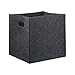 Relaxdays Kwadratowy kosz filcowy, wys. x szer. x gł.: 30 x 30 x 30 cm, składany, z 2 otworami do noszenia, kosz regałowy, antracyt