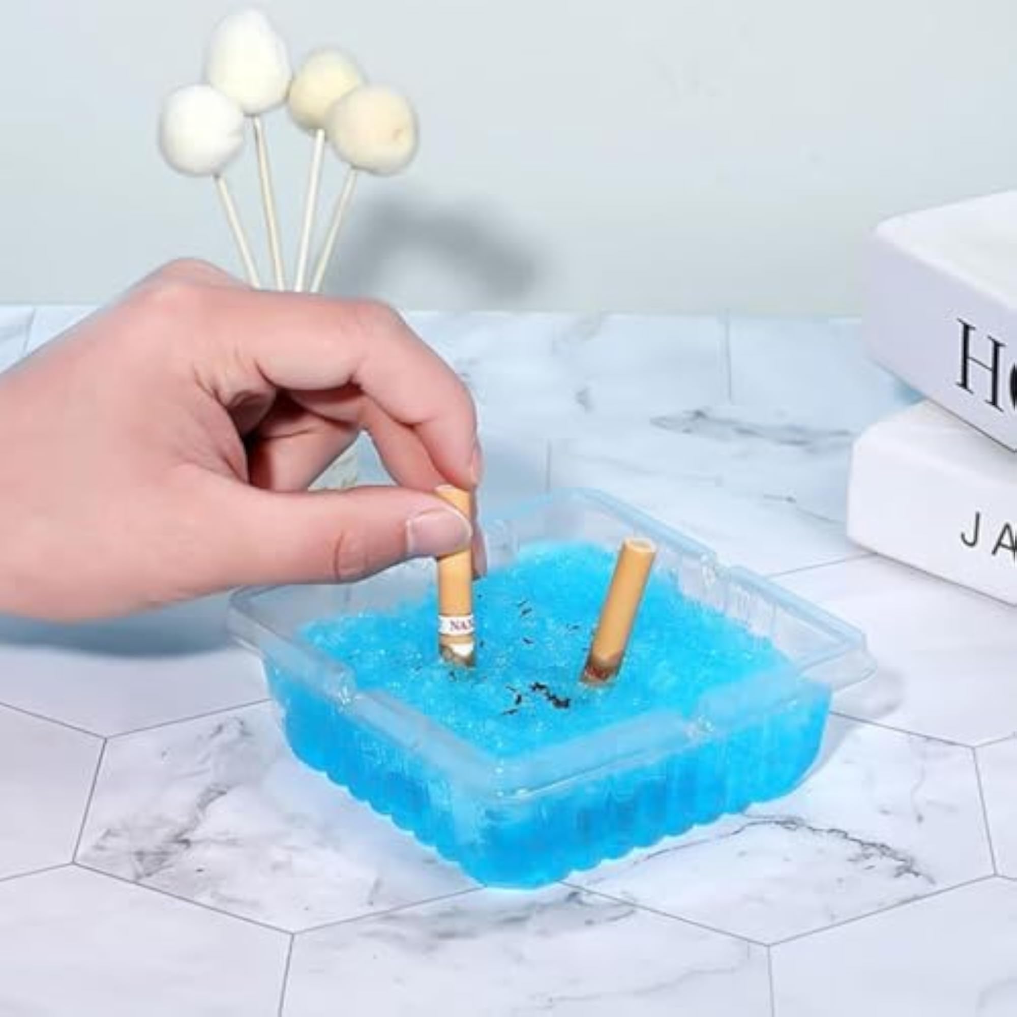 Disposable Smokeless Cigarette Ashtray Including Sand Cleaner