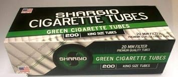 Shargio Green Menthol King-Size High Quality Stunning Filter Tubes 200ct Contains Amazing Taste with - Pack of 3