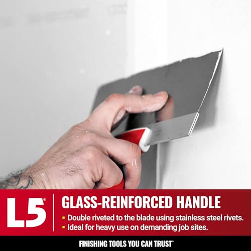 LEVEL5 8" Soft Grip Stainless Steel Taping Knife Professional Metal Hammer End 5-134 8"