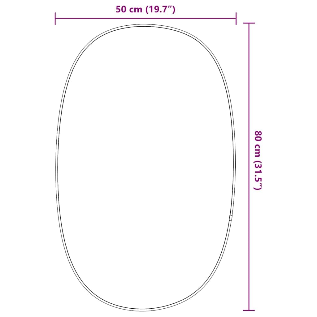 Wandspiegel Schwarz 80x50 cm Glas PVC Rahmen, dekorativer Kosmetikspiegel für Schlafzimmer Badezimmer Flur, klarer Spiegel für Styling Schminken Rasur und Raumwirkung
