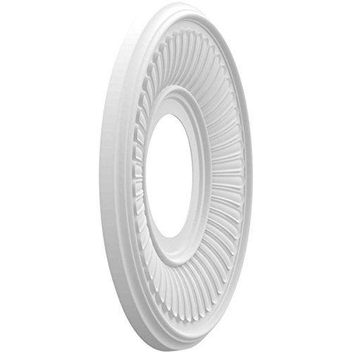 Image of Ekena Millwork CMP10BE Berkshire Thermoformed PVC Ceiling Medallion (Fits Canopies up to 4 1 /2 inch), 10 inchOD x 3 1 /2 inchID x 3 /4 inchP