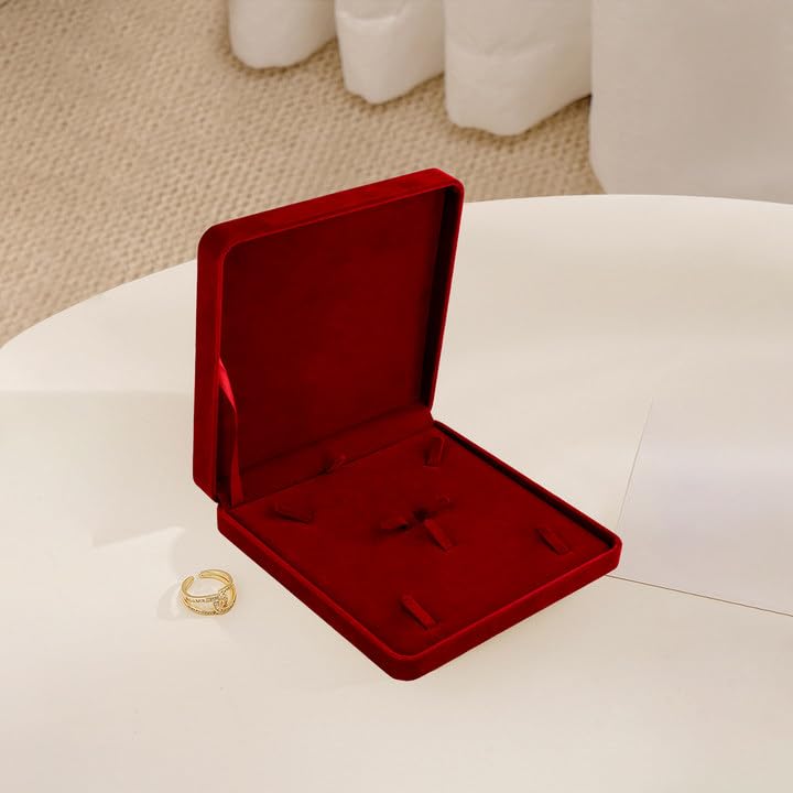 Boite Cadeau Bijoux Boite A Bijoux Pour Offrir LETURE Grande Boîte à Bijoux En Velours, Grand Collier Et Bague, Pendentif, Boîte Cadeau Pour Boîte Cadeau Bijoux Coffret Bijoux Cadeau