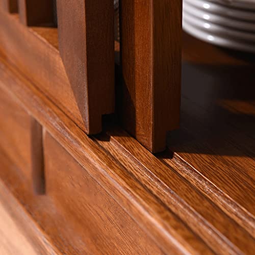 zyr Retro Sideboard Massivholz Schüssel Schrank Tee Schrank Japanischer Stil Küchenlagerkabinett Geschirrspeicherschrank Pantry Lagerung Arbeitstabinente - Image 6