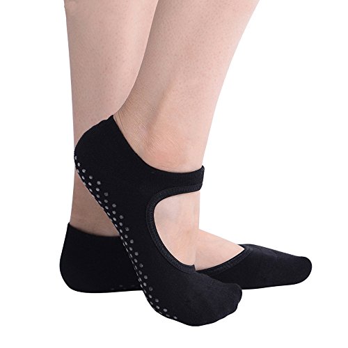 CBValleyol Chaussettes de Ballet pour Femme pour Pilates Yoga Dance Low Cut Chaussettes Anti-Glissement Cotton Sport Socks Taille Unique UK 2,5-6 / EU 35-39