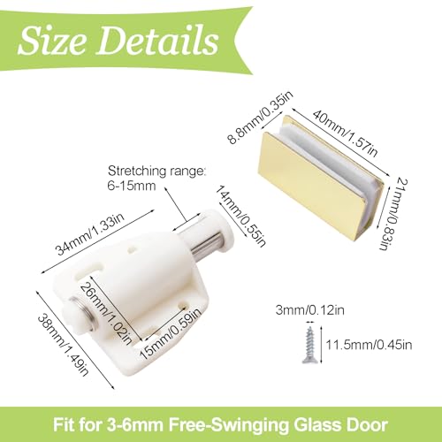UFURMATE Glass Door Magnetic Catch Latch Closures - Image 2