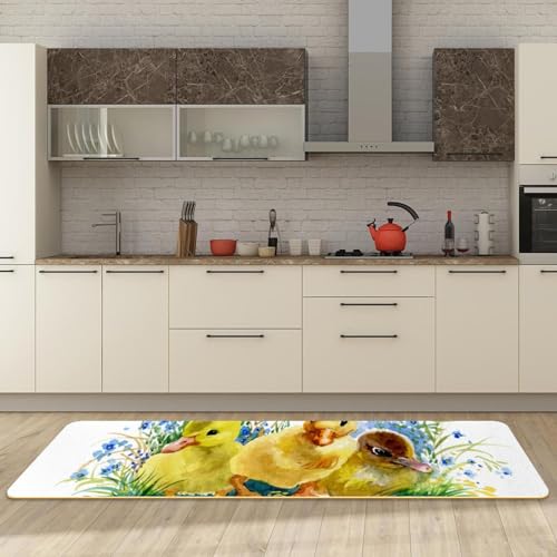 Tapete de cocina para suelos resbaladizos alfombra absorbente de patitos 2 piezas 3