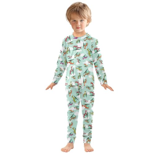 Cotton Pajamas Set 2 Piece Soft Comfy Helicopter Pjs Long Sleeve Lounge Sleepwear3