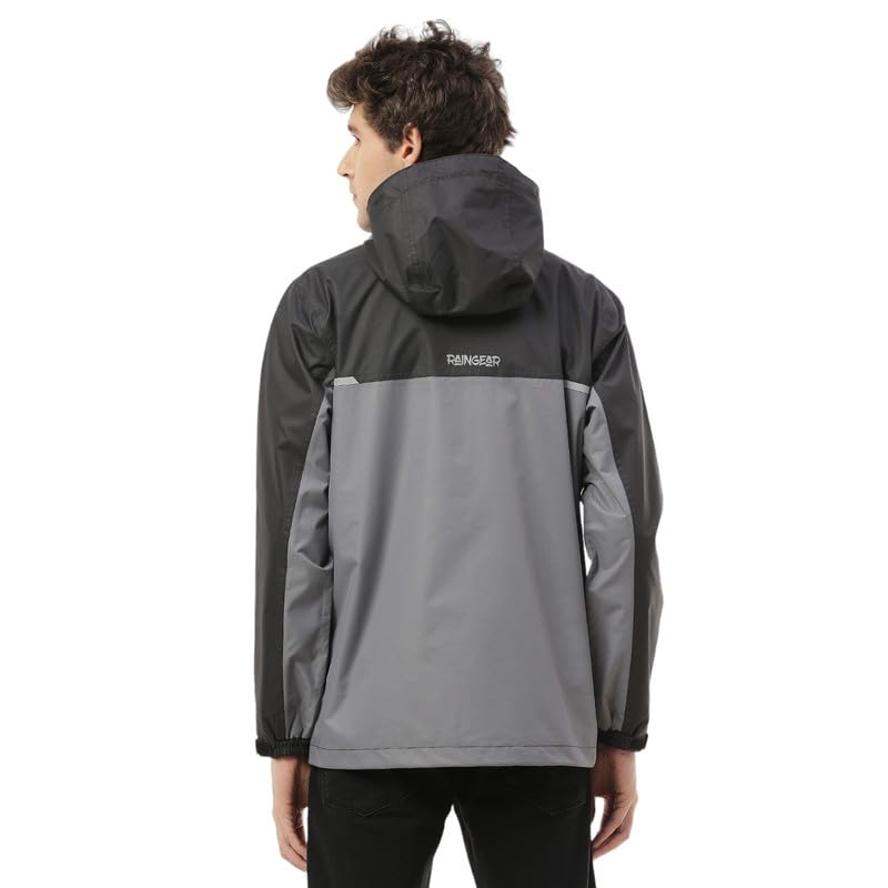 Image of Zeel Raingear Stylish Rain Jacket for Men Waterproof for Bike Riders with Adjustable Hood along with inner pockets,Waterproof Rainwear with Lightweight Polyester Jacket, ZRR003