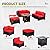 Lviden 7 Pieces Outdoor PE Wicker Furniture Set Patio Rattan Sectional Conversation Sofa Set with Red Cushions and Fire Pit Table