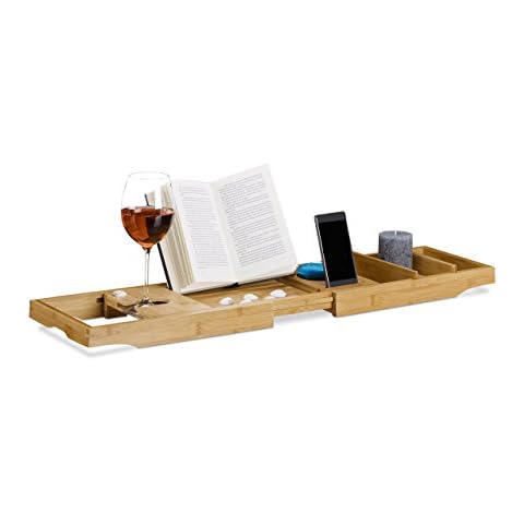 Pont de baignoire Relaxdays en bambou Cover