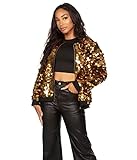 Tipsy Elves Women's Sequin Disc Bomber Jacket Size Small
