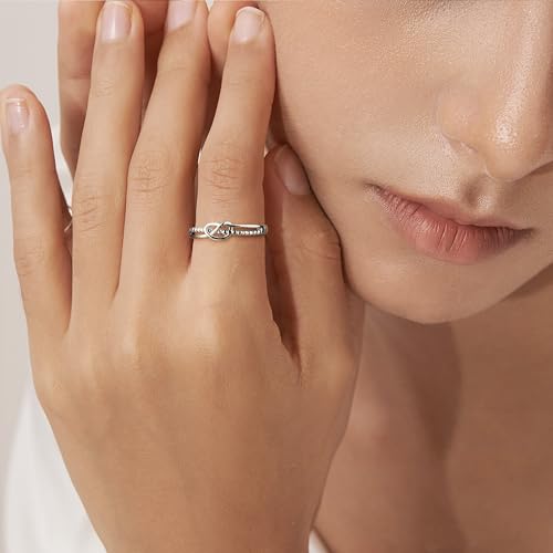 925 Sterling Silver Ring for Women Gold Plated Infinity Knot Rings Adjustable Anniversary Band Unique Promise Jewelry Stylish Wedding Bands2