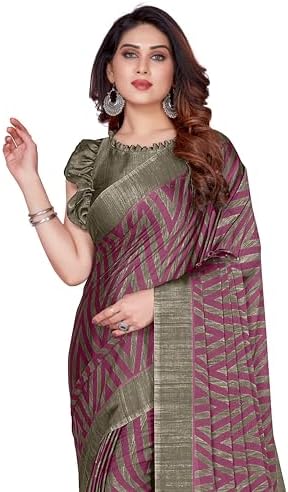 MIRCHI FASHION Women's Stylish Ethnic Chiffon Leheriya Printed Saree with Blouse Piece