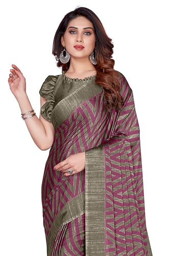 MIRCHI FASHION Women's Stylish Ethnic Chiffon Leheriya Printed Saree with Blouse Piece
