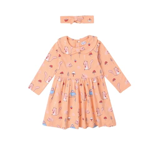 Image of Nautinati Baby Girls 100% Cotton Peterpan Collar Printed Dress | Age 0-3 Years