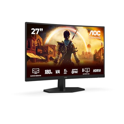 AOC Gaming C27G42E - 27 Zoll Full HD Curved Monitor, 180 Hz, 1 ms, FreeSync Premium (1920x1080, 1x HDMI 2.0, 1x DisplayPort 1.4) schwarz-rot