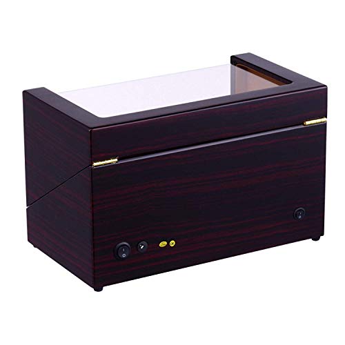 Caja de bobinadora automática de madera con posiciones para cuidar relojes en el hogar 6