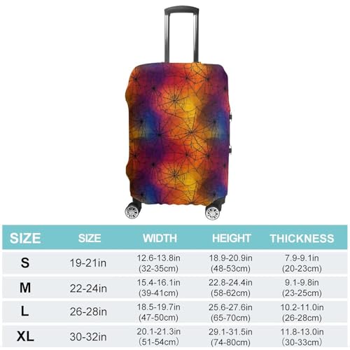 Colorful Neon Spider Web Cobwebs Luggage Cover Travel Suitcase Cover Luggage Protector 22-24 Inch2