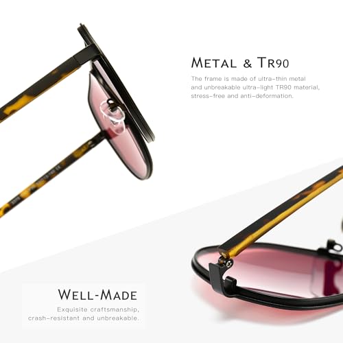 Image of SUNGAIT Polygon Aviator Sunglasses for Men Polarized Trendy Square Sun Glasses Retro Pilot Shades UV Protection