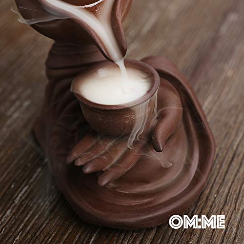 Omme Backflow Incense Burner Incense Holder Antique Ceramic Aromatherapy Ornament Home Décor Yoga + 20 Upgraded Incense Cones (Tea Pot) #TOP5
