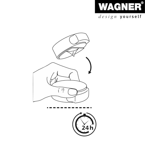 Wagner podłogowy stoper do drzwi Black Deluxe – Ø 50 x 55 x 17 mm, wysokiej jakości tworzywo sztuczne, wysoki połysk czarny, samoprzylepny, możliwość usunięcia bez pozostawiania śladów - 15510611