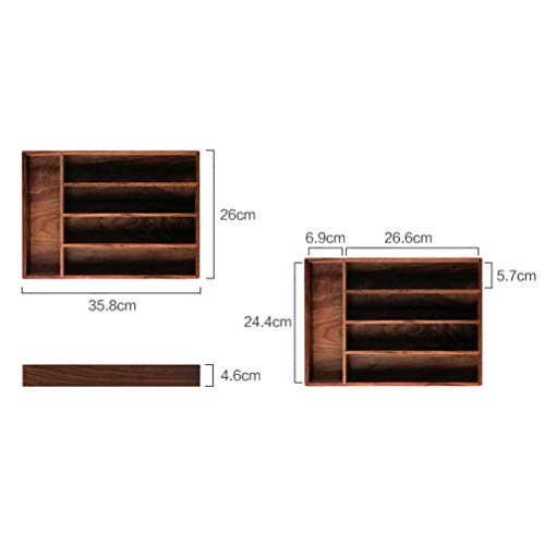 Cabilock Bandeja de talheres de madeira com 5 compartimentos, colher de garfo, pauzinhos, bandeja de