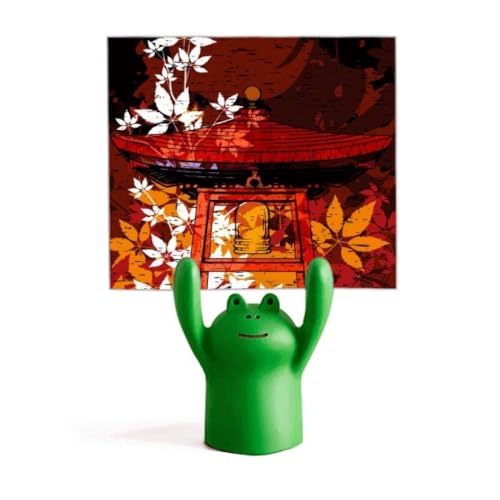 Support de pavillon japonais anti-vent en fonte noire avec motif grenouille traditionnelle