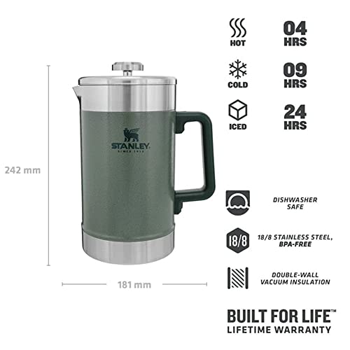 STANLEY Classic Stay Hot French Press 1.4L, Keeps hot for 4 hours, Mesh Filter, Minimal Sediment - Image 2